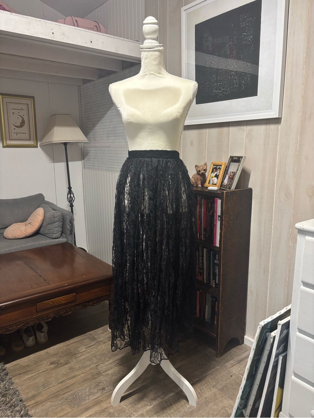 Black Lace Maxi Skirt